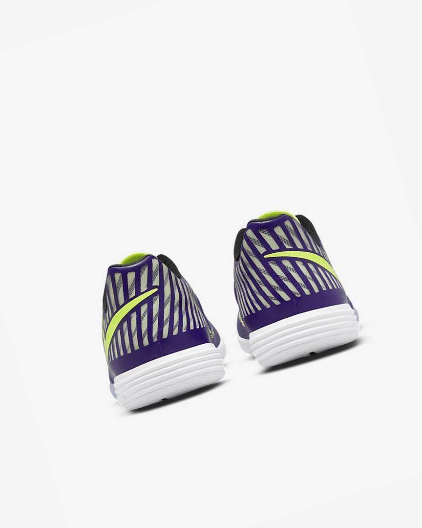 Purple / Black / White Nike Lunar Gato II IC Men's Soccer Shoes | CA_2998