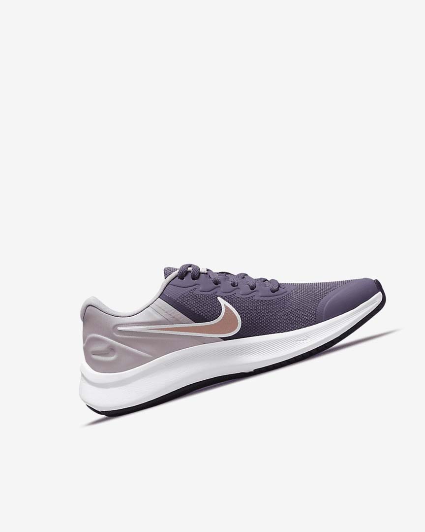 Purple / Grey / Metal Red Brown Nike Star Runner 3 Girls' Running Shoes | CA_5238