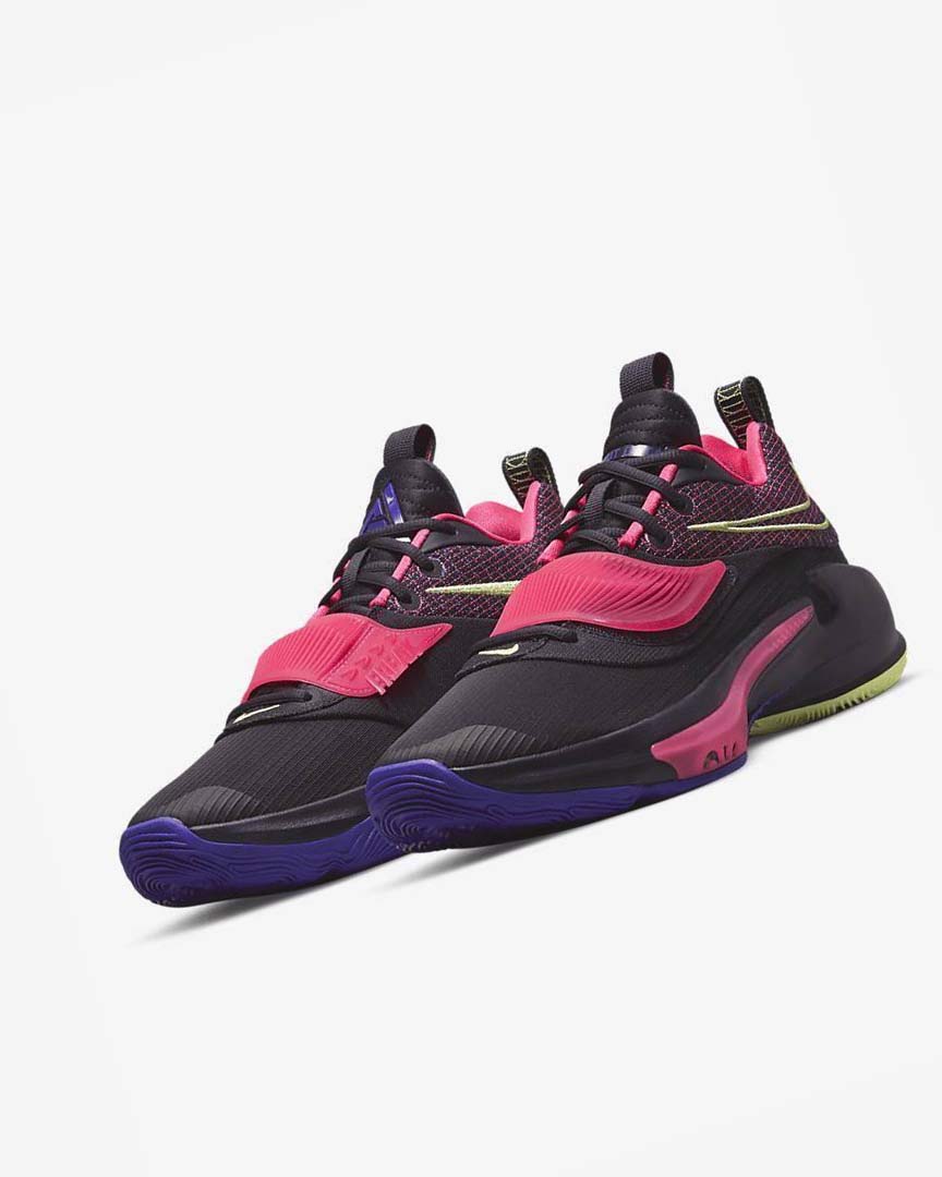 Purple / Pink / Light Lemon Nike Zoom Freak 3 Men's Basketball Shoes | CA_3098