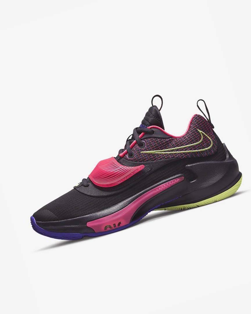 Purple / Pink / Light Lemon Nike Zoom Freak 3 Men\'s Basketball Shoes | CA_3098