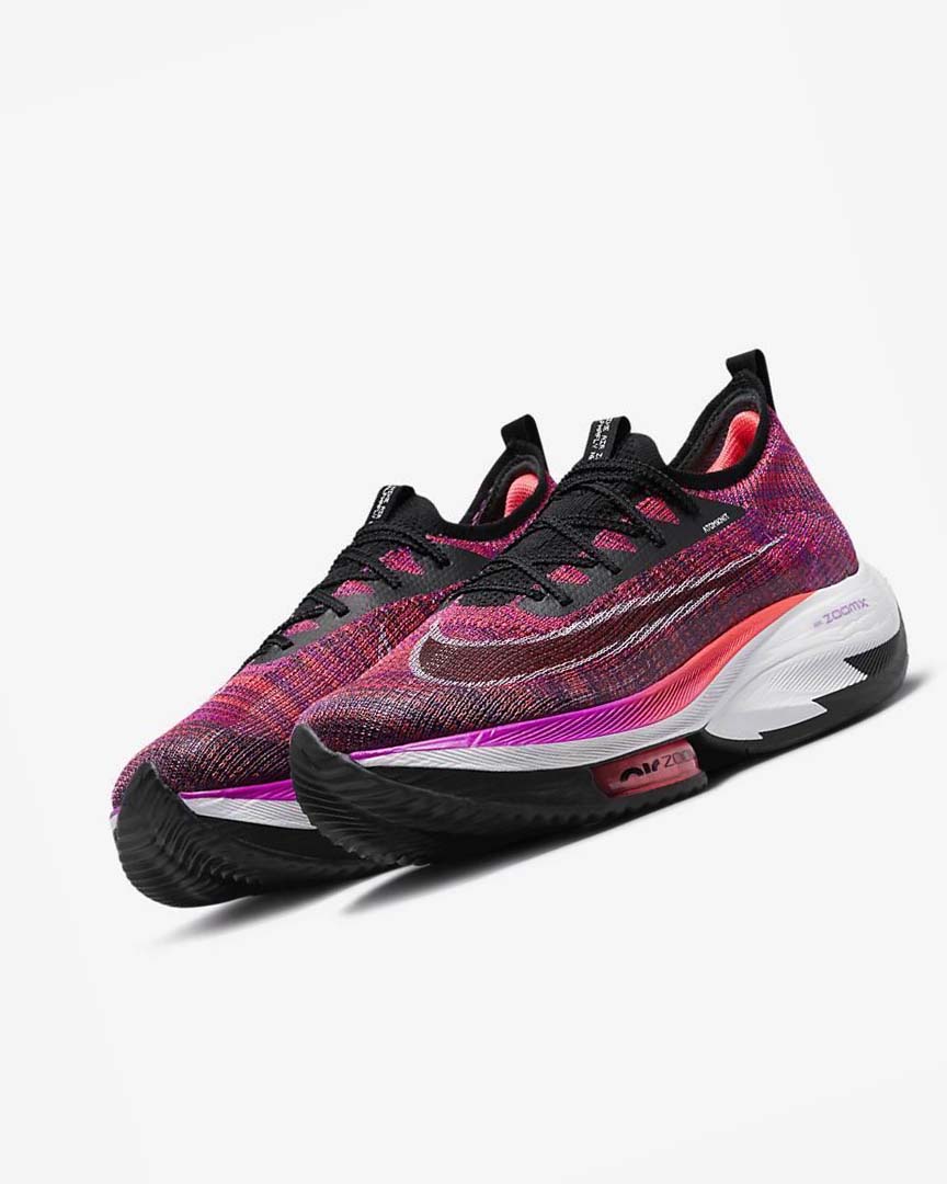 Purple / Red / Black / Black Nike Air Zoom Alphafly NEXT% Flyknit Men's Running Shoes | CA_4618