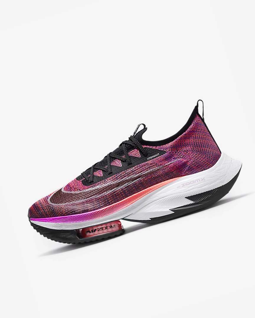 Purple / Red / Black / Black Nike Air Zoom Alphafly NEXT% Flyknit Men\'s Running Shoes | CA_4618