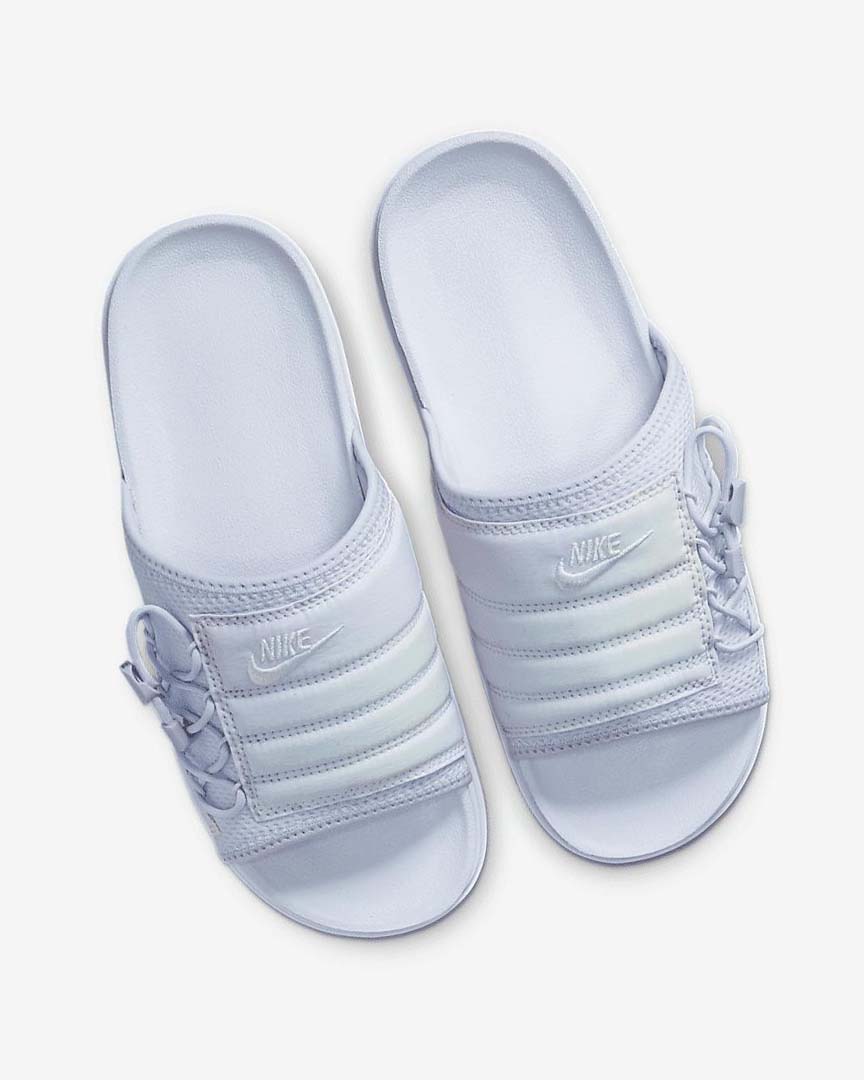 Purple / White / White Nike Asuna Print Women's Slides | CA_3077