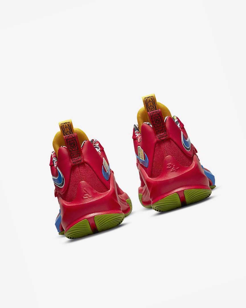 Red / Green Nike Zoom Freak 3 Men's Basketball Shoes | CA_1183