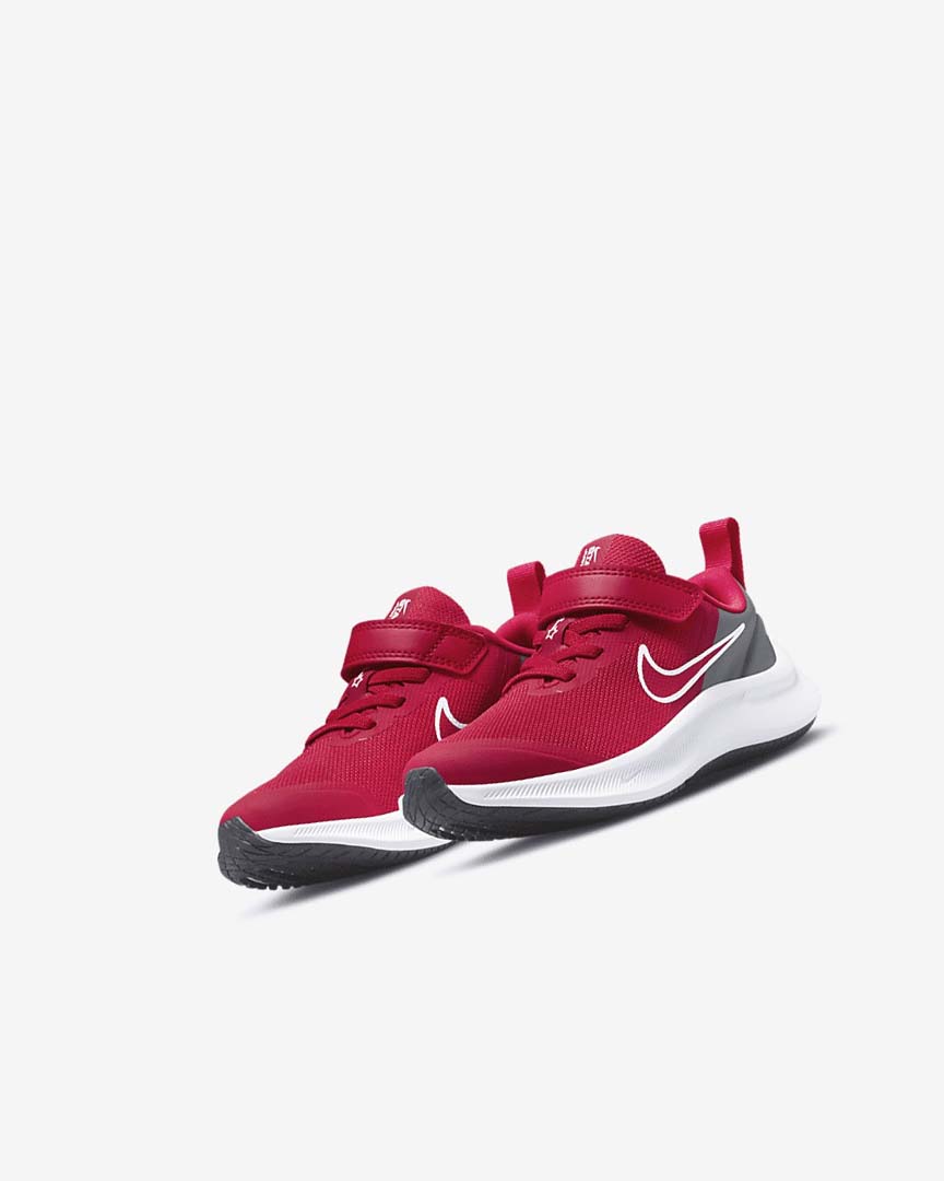 Red / Grey / Red Nike Star Runner 3 Girls' Running Shoes | CA_5078
