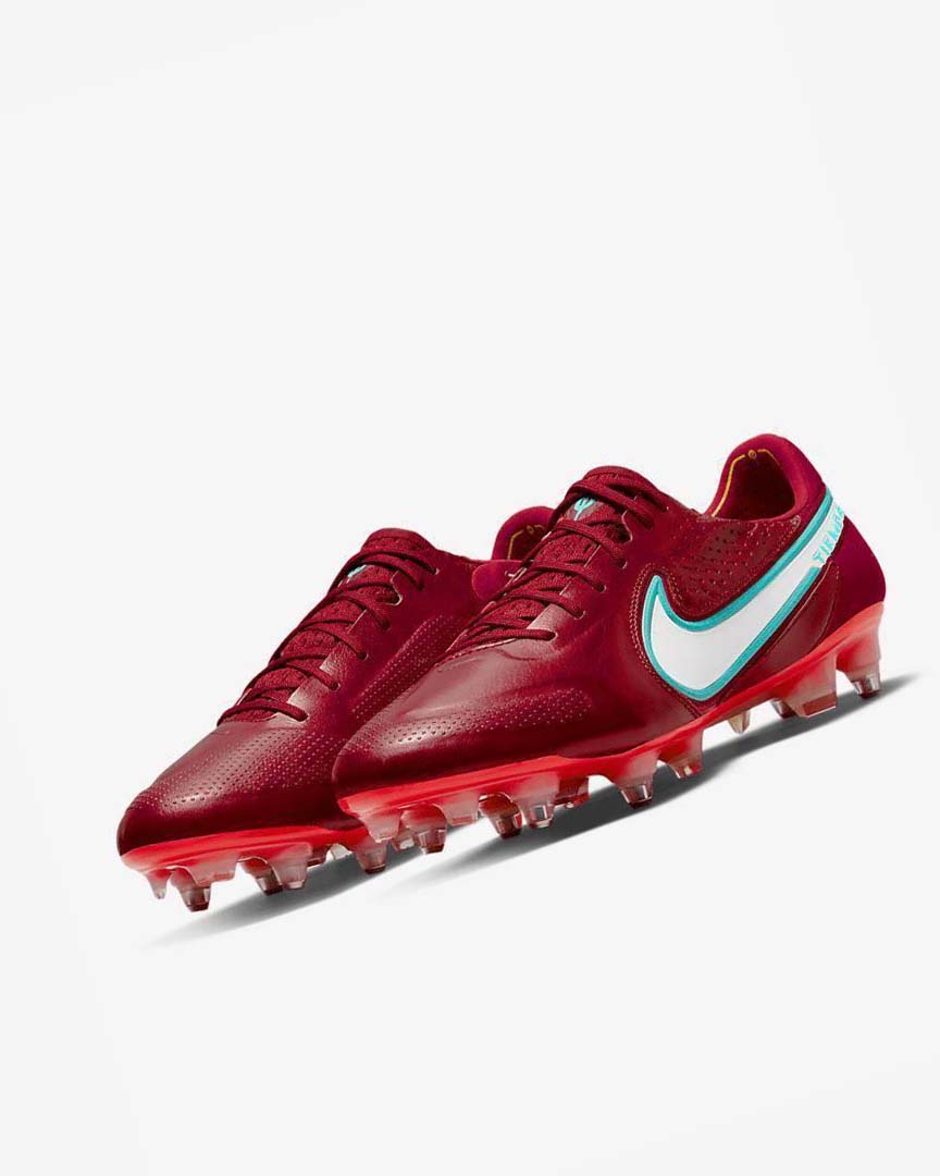 Red / Light Red / White Nike Tiempo Legend 9 Elite SG-Pro AC Men's Soccer Cleats | CA_3038
