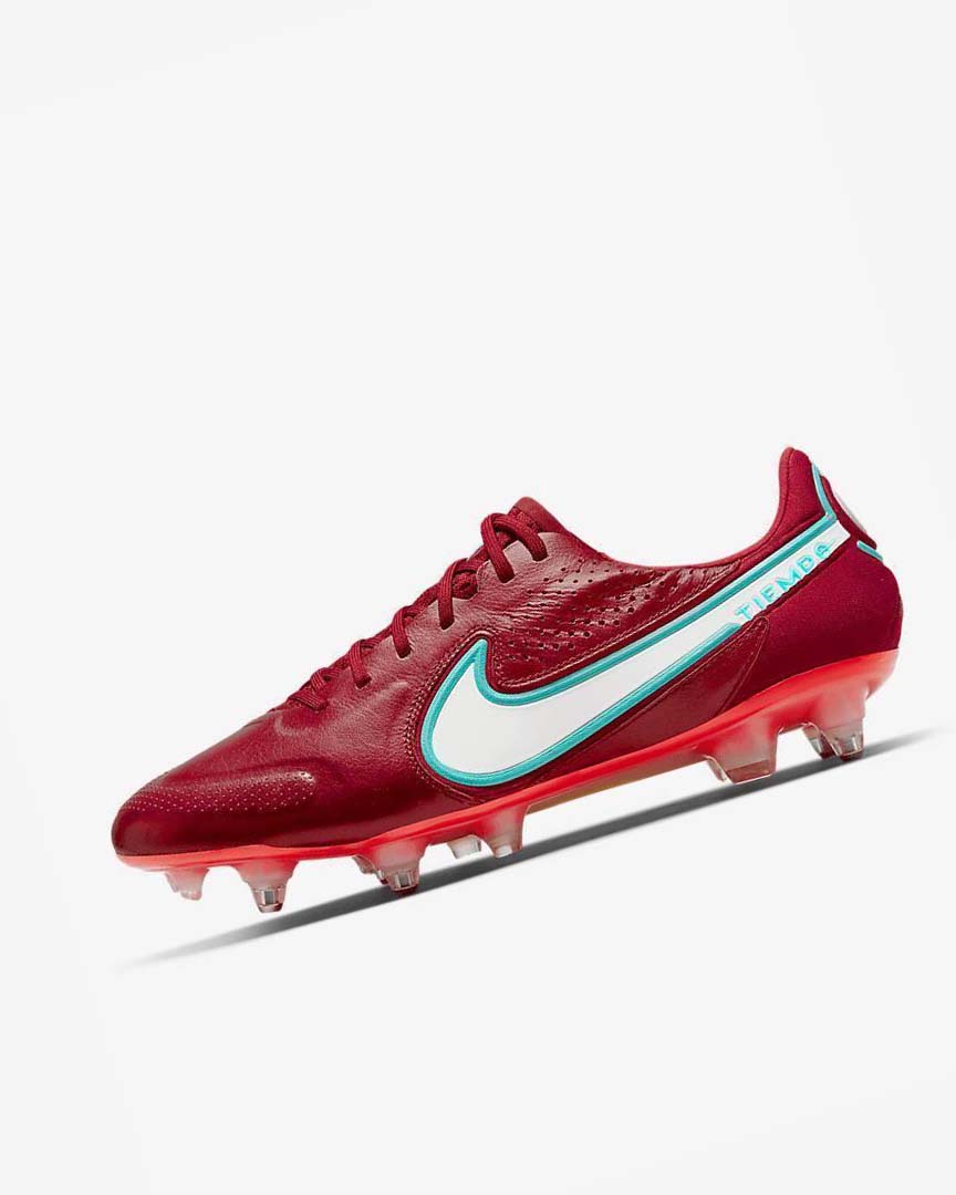 Red / Light Red / White Nike Tiempo Legend 9 Elite SG-Pro AC Men\'s Soccer Cleats | CA_3038