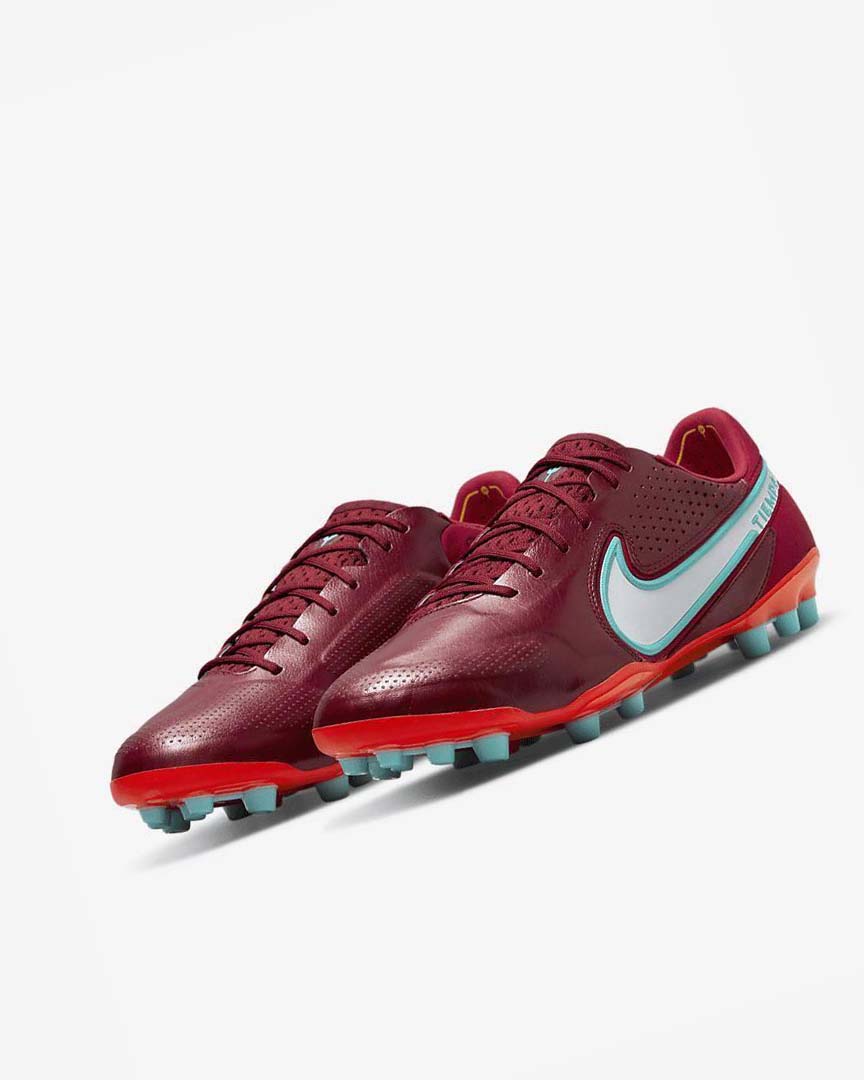 Red / Light Red / White Nike Tiempo Legend 9 Elite AG-Pro Men's Soccer Cleats | CA_5380