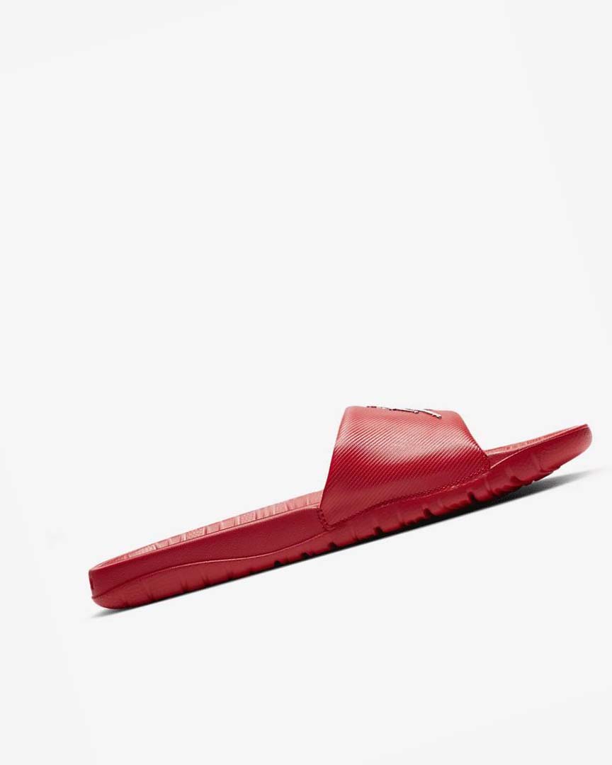 Red / Metal Silver Nike Jordan Break Men's Slides | CA_4787