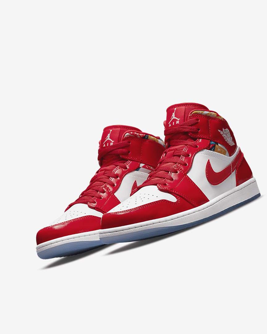 Red / Navy / White Nike Air Jordan 1 Mid SE Men's Sneakers | CA_2706
