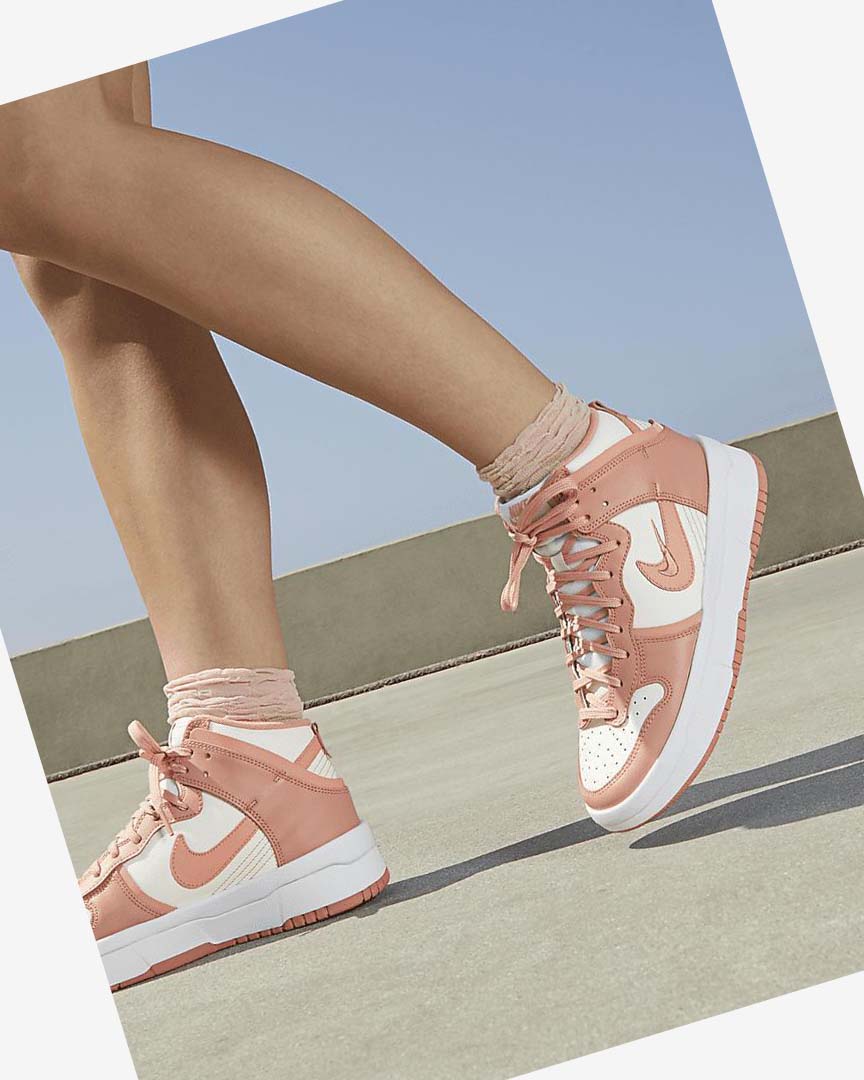 Red Nike Dunk High Up Women's Sneakers | CA_2219