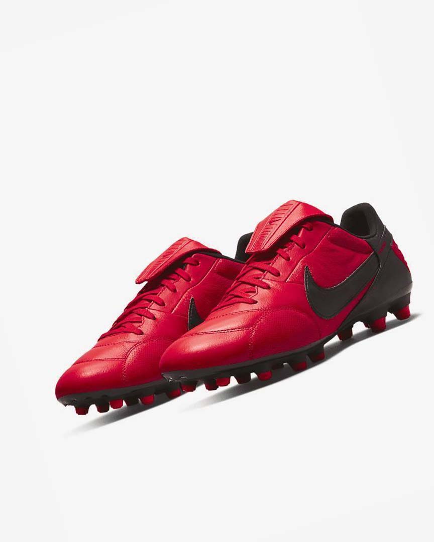 Red / Red / Black Nike The Premier 3 FG Men's Soccer Cleats | CA_4652