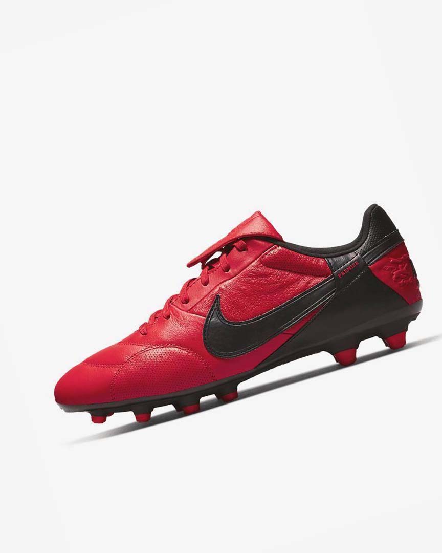 Red / Red / Black Nike The Premier 3 FG Men\'s Soccer Cleats | CA_4652
