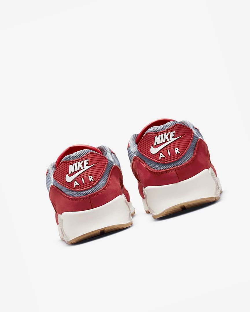 Red / Red / Grey / White Nike Air Max 90 Premium Men's Casual Shoes | CA_2908