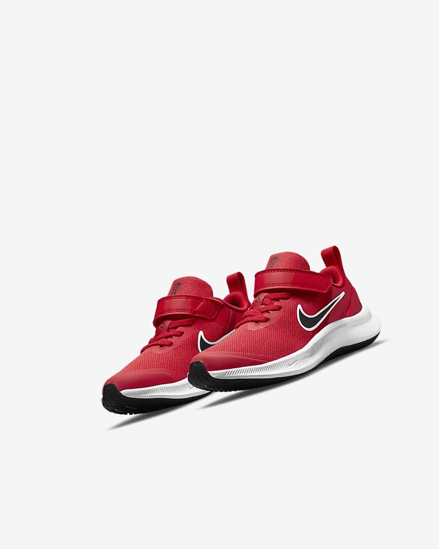 Red / Red / White / Black Nike Star Runner 3 Girls' Running Shoes | CA_1163