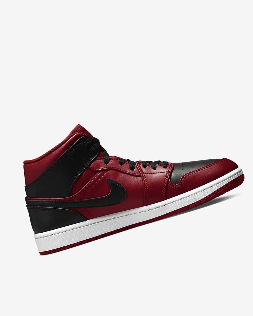 Red / White / Black Nike Air Jordan 1 Mid Men's Sneakers | CA_2377