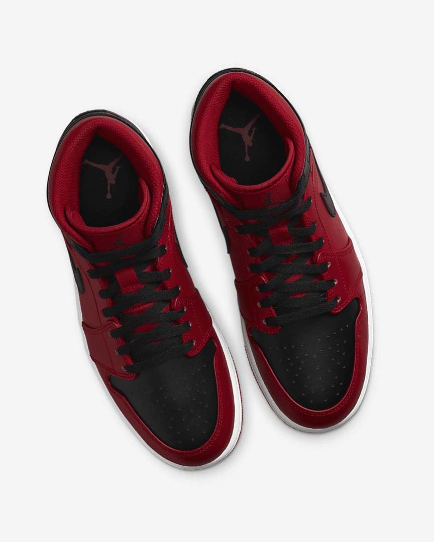 Red / White / Black Nike Air Jordan 1 Mid Men's Sneakers | CA_2377