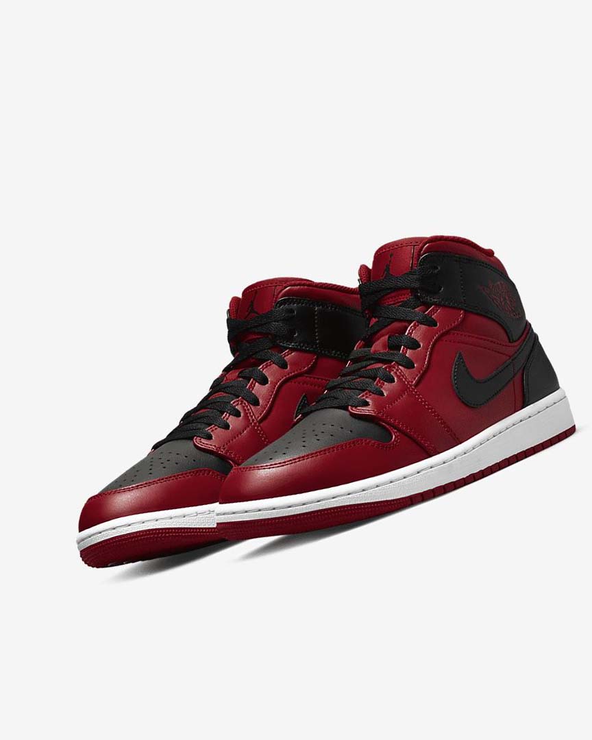 Red / White / Black Nike Air Jordan 1 Mid Men's Sneakers | CA_2377