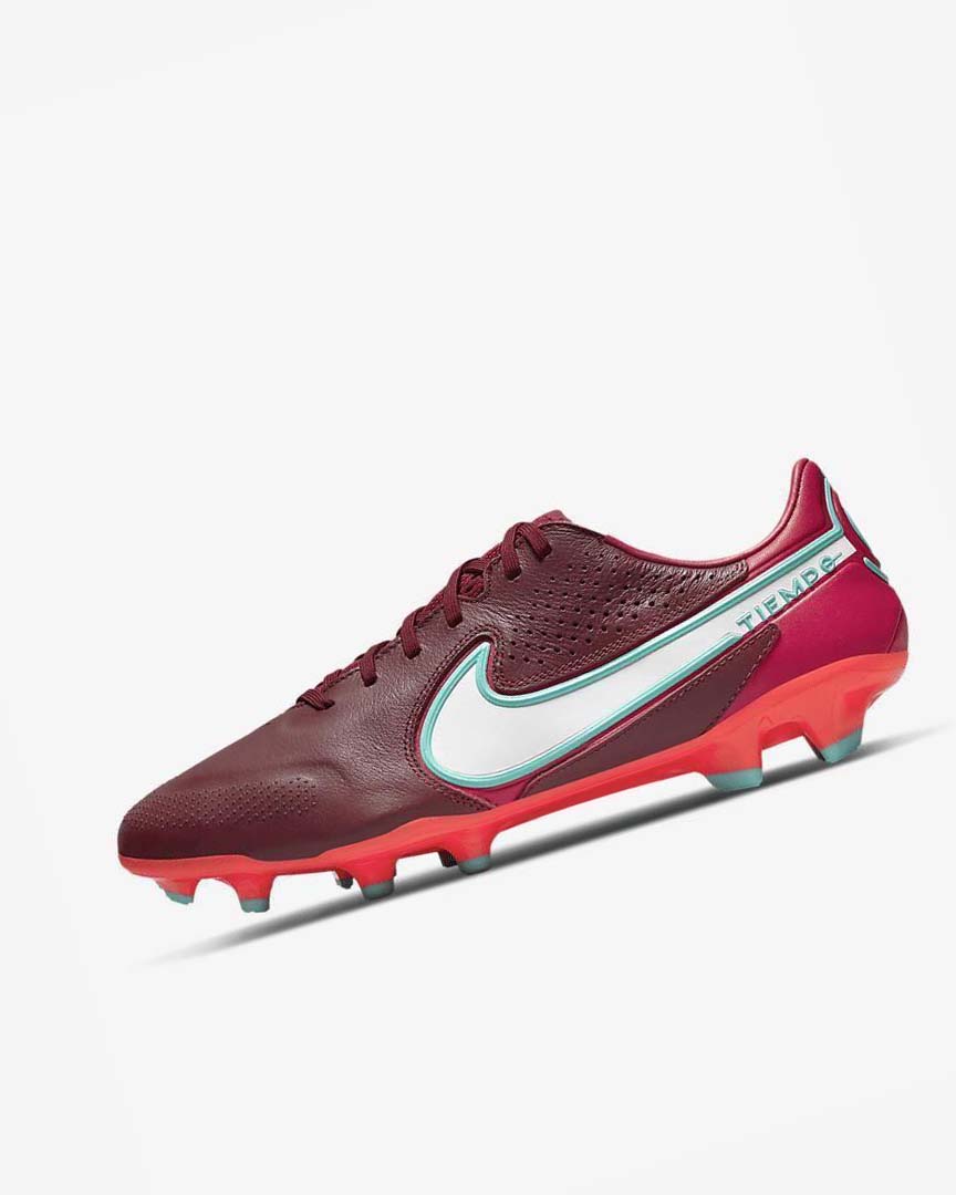 Red / White Nike Tiempo Legend 9 Pro FG Men\'s Soccer Cleats | CA_5367