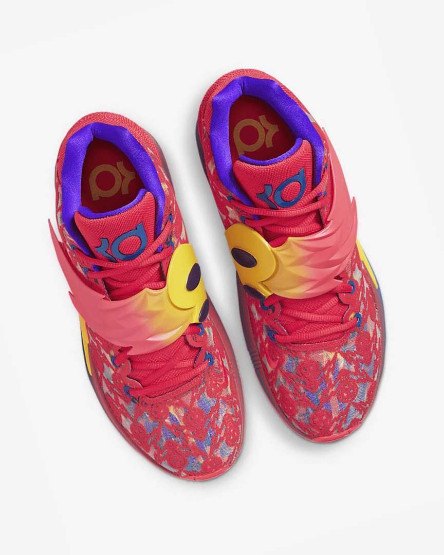 Red / Yellow / Purple / Green Nike KD14 Men's Basketball Shoes | CA_2822