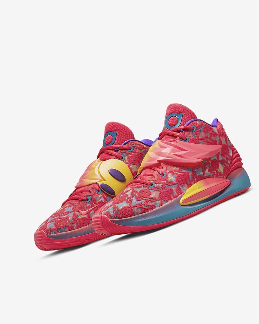 Red / Yellow / Purple / Green Nike KD14 Women's Basketball Shoes | CA_4550
