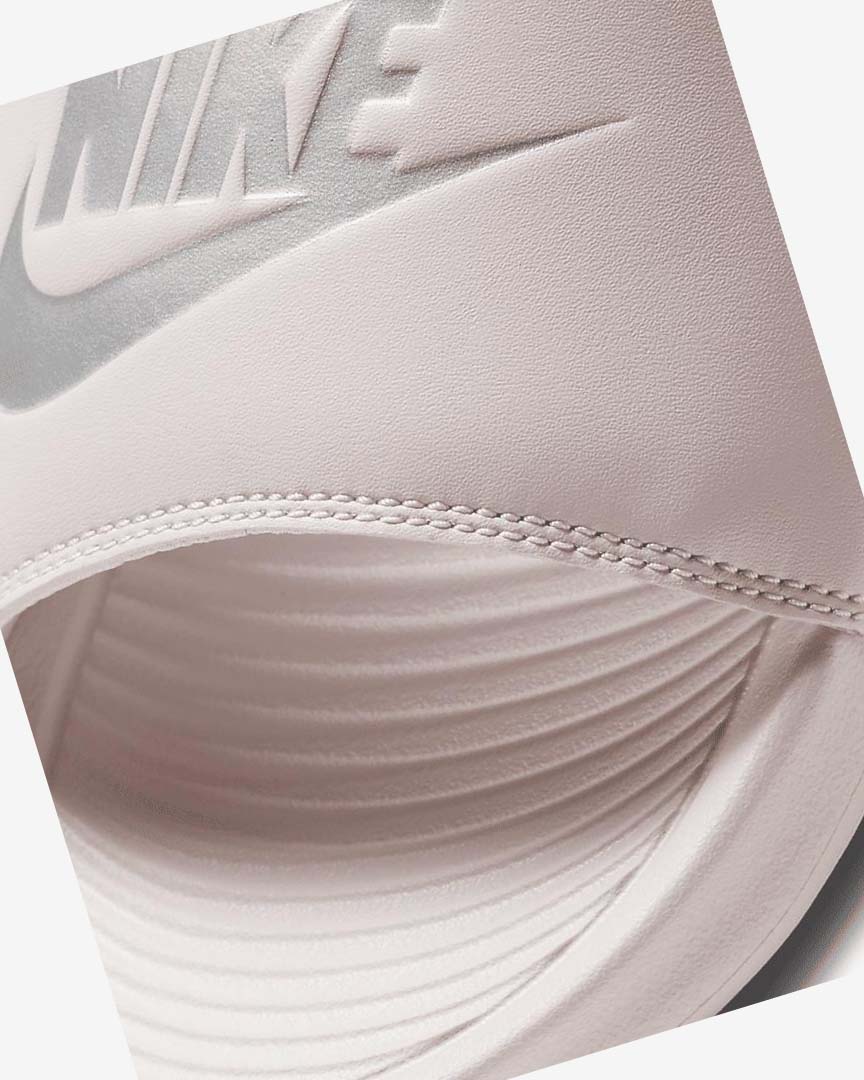 Rose / Rose / Metal Silver Nike Victori One Women's Slides | CA_2501