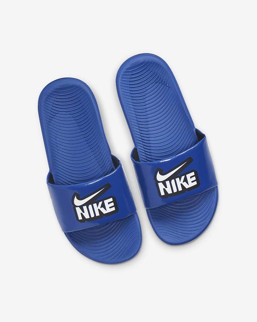 Royal / Black / White Nike Kawa Boys' Slides | CA_5425