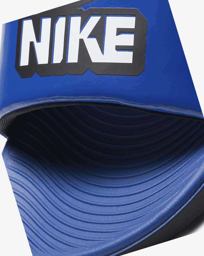 Royal / Black / White Nike Kawa Boys' Slides | CA_5425
