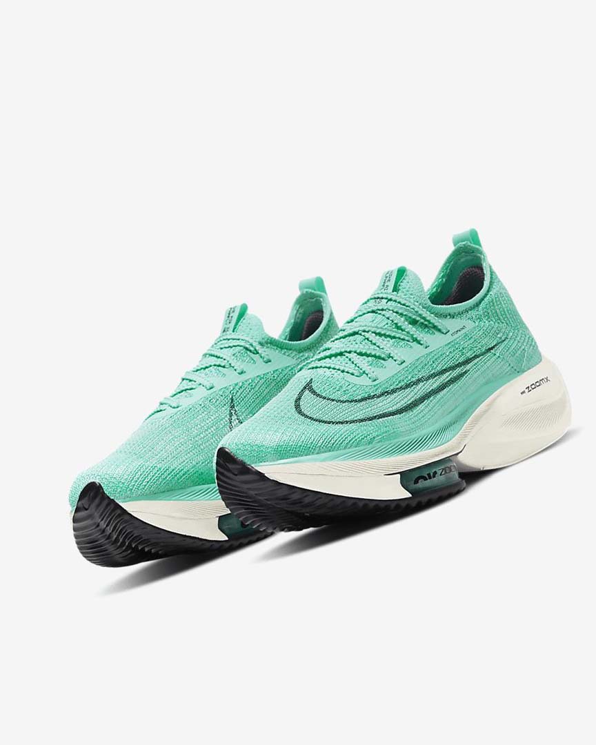Turquoise / Black / Light Turquoise / White Nike Air Zoom Alphafly NEXT% Flyknit Women's Running Shoes | CA_2754