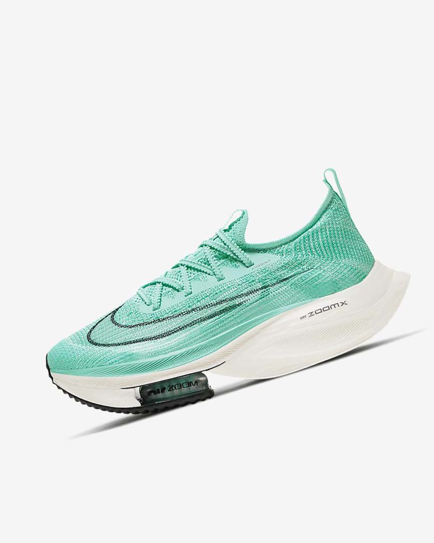 Turquoise / Black / Light Turquoise / White Nike Air Zoom Alphafly NEXT% Flyknit Women\'s Running Shoes | CA_2754