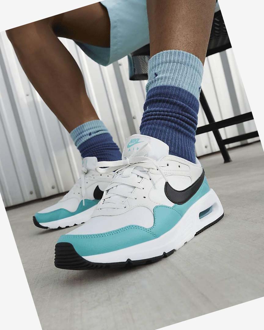 Turquoise / White / Black Nike Air Max SC Men's Sneakers | CA_4709