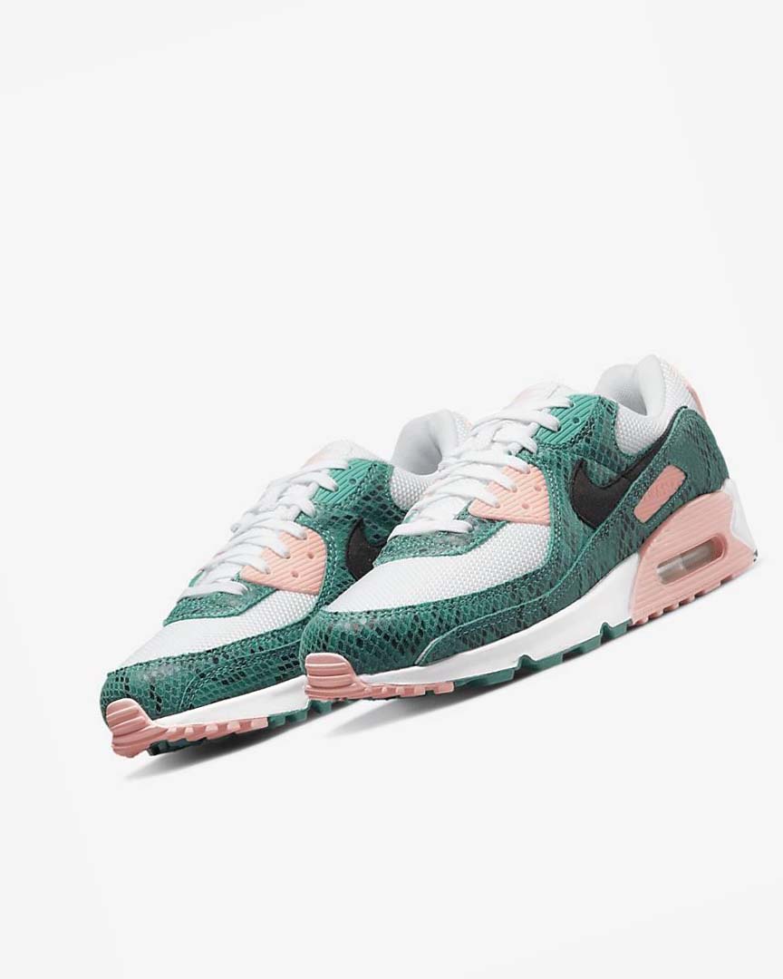 Turquoise / White / Coral / Black Nike Air Max 90 Men's Casual Shoes | CA_5443