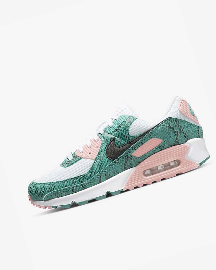 Turquoise / White / Coral / Black Nike Air Max 90 Men\'s Casual Shoes | CA_5443