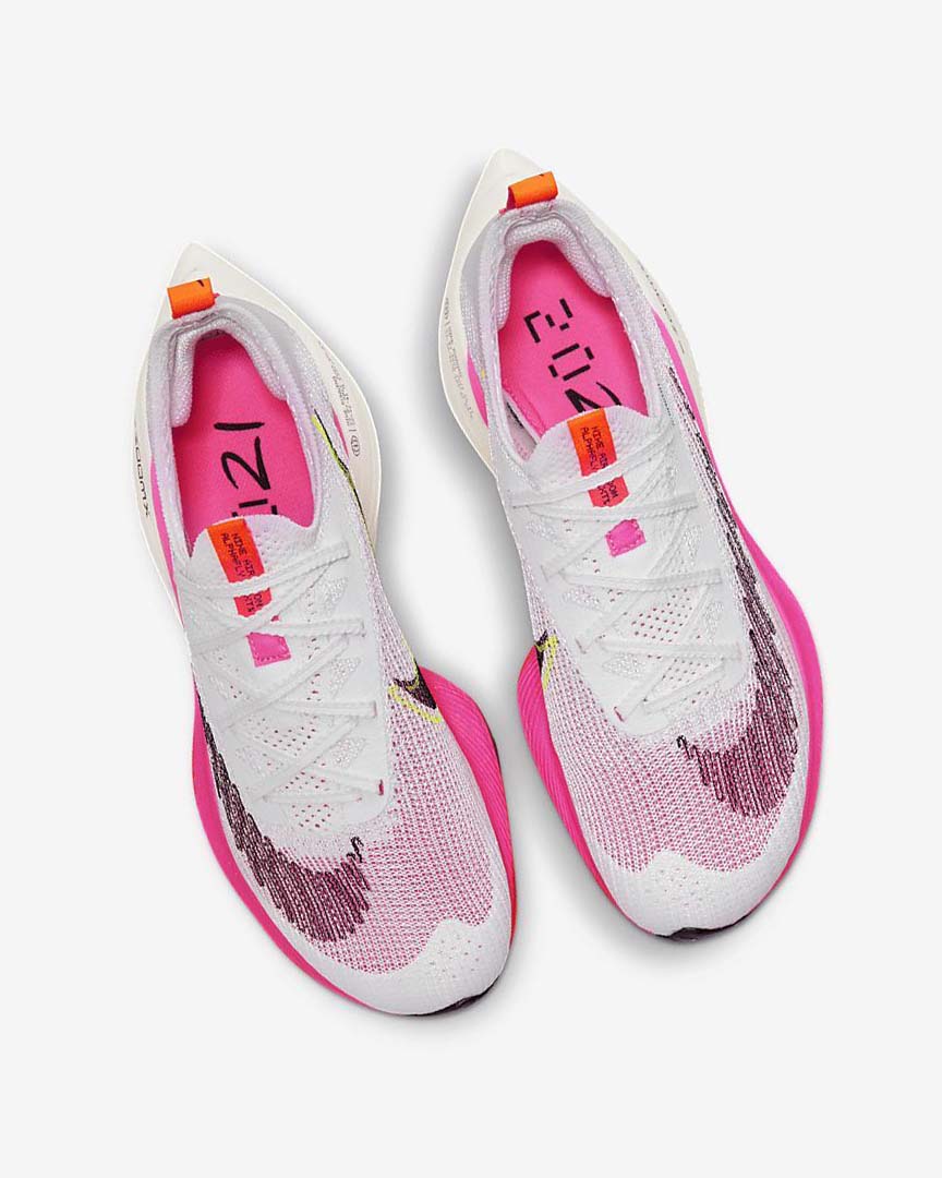 White / Black / Black / Black Nike Air Zoom Alphafly NEXT% Flyknit Women's Running Shoes | CA_2886