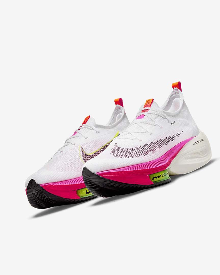 White / Black / Black / Black Nike Air Zoom Alphafly NEXT% Flyknit Women's Running Shoes | CA_2886