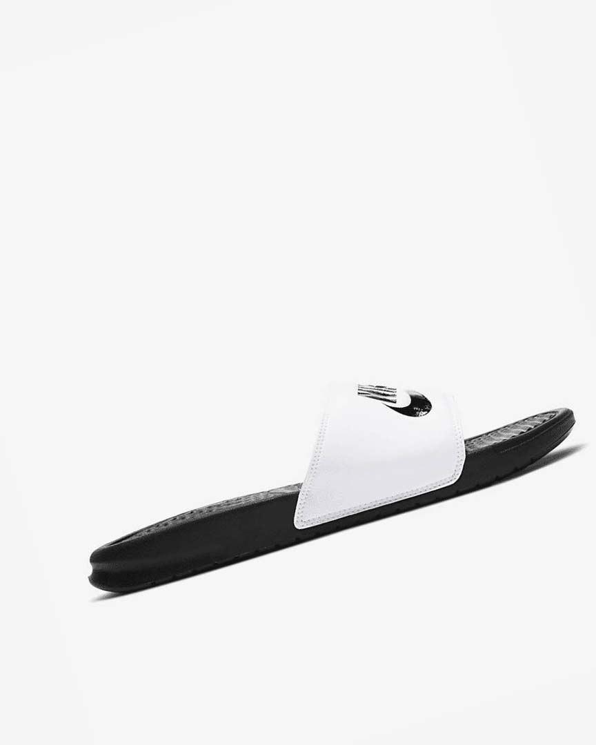 White / Black / Black Nike Benassi JDI Men's Slides | CA_2234