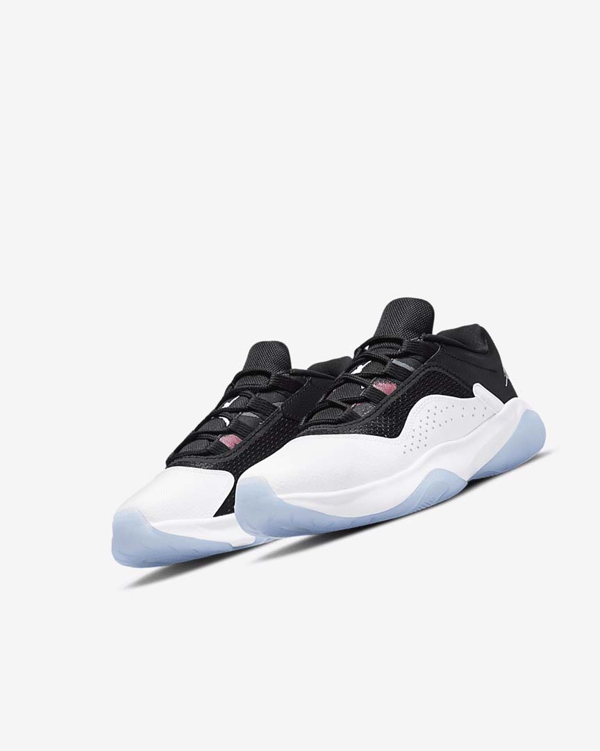 White / Black / Green / Metal Silver Nike Air Jordan 11 CMFT Low Boys' Basketball Shoes | CA_2651
