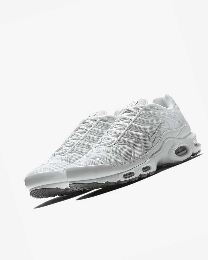 White / Black / Grey / White Nike Air Max Plus Men's Sneakers | CA_2997
