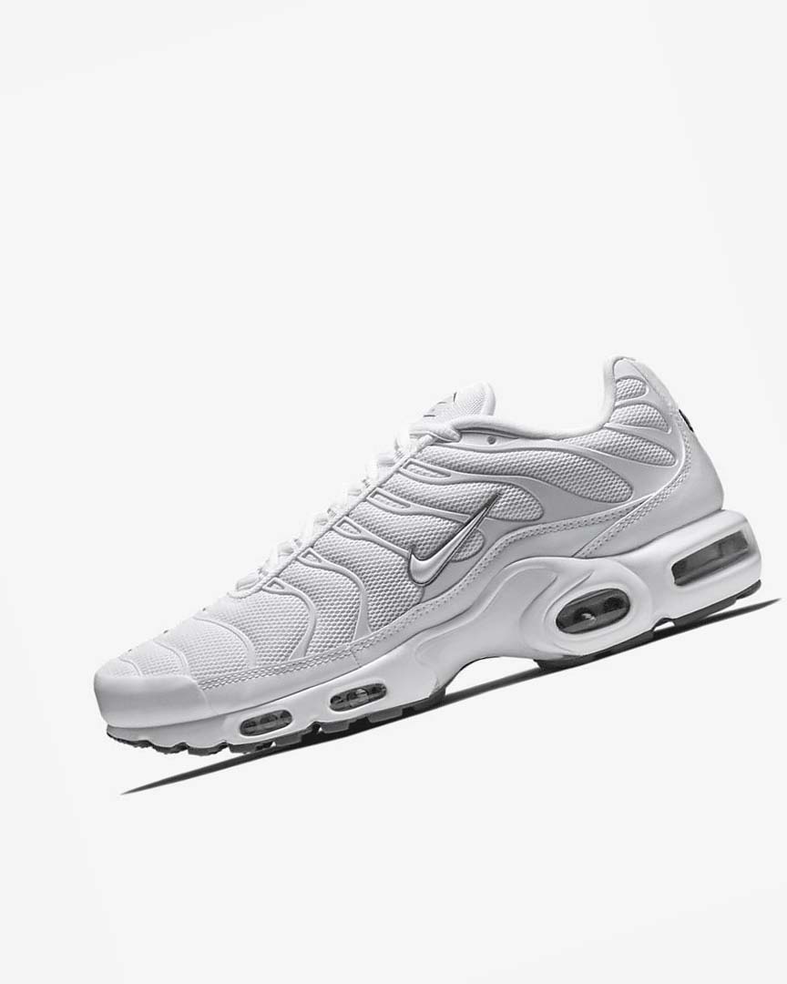 White / Black / Grey / White Nike Air Max Plus Men\'s Sneakers | CA_2997