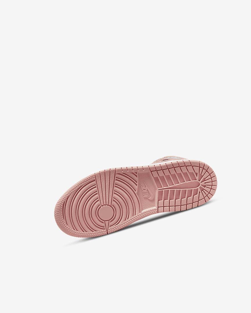 White / Black / Light Nike Jordan 1 Mid Girls' Shoes | CA_3139