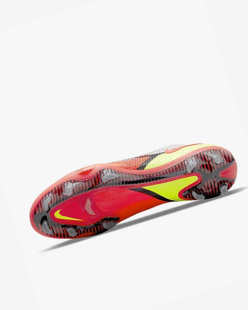 White / Black / Light Red Nike Phantom GT2 Elite FG Men's Soccer Cleats | CA_4561