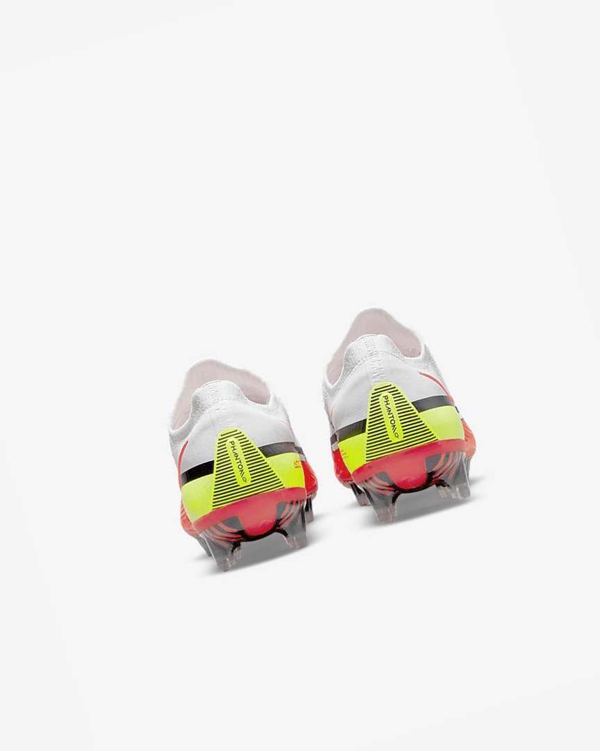 White / Black / Light Red Nike Phantom GT2 Elite FG Men's Soccer Cleats | CA_4561