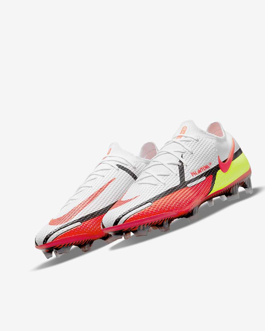 White / Black / Light Red Nike Phantom GT2 Elite FG Women's Soccer Cleats | CA_5542