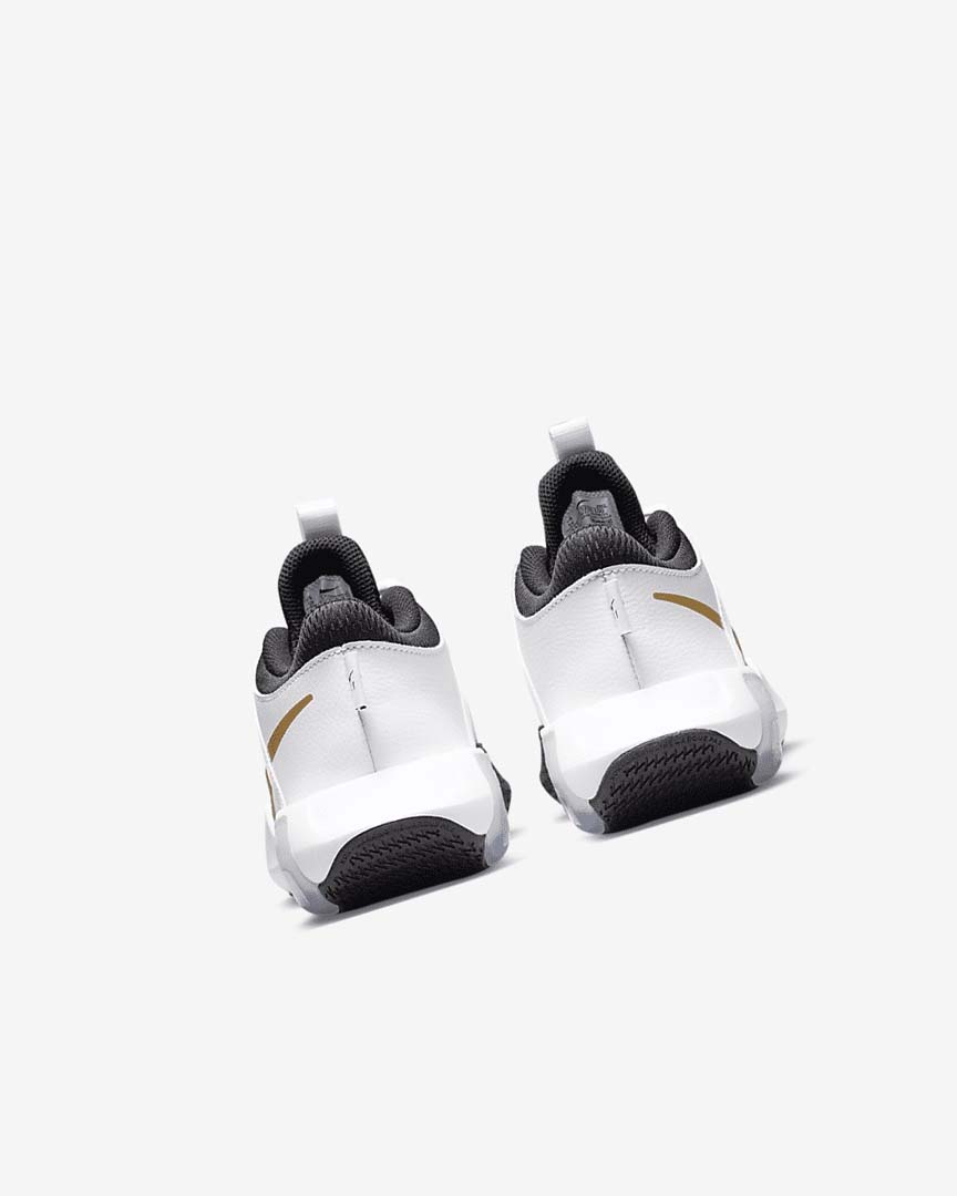 White / Black / Metal Gold Nike Air Zoom Crossover Girls' Basketball Shoes | CA_4931