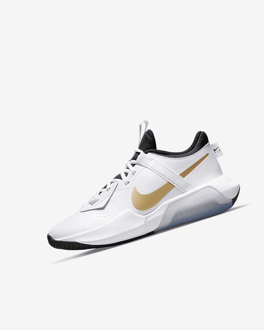 White / Black / Metal Gold Nike Air Zoom Crossover Girls\' Basketball Shoes | CA_4931