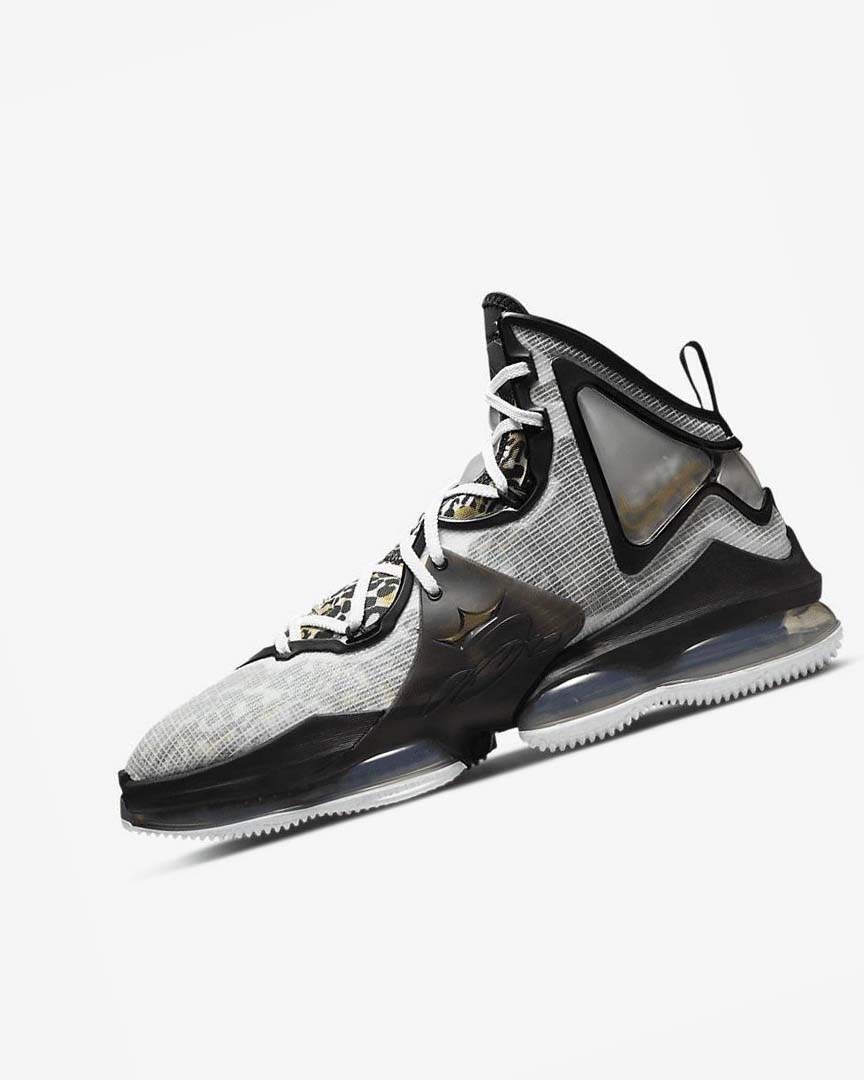 White / Black / Metal Gold Nike LeBron 19 Men\'s Basketball Shoes | CA_3265