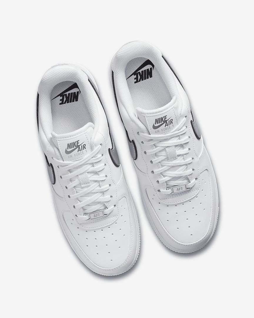 White / Black / Metal Silver Nike Air Force 1 '07 Essential Women's Sneakers | CA_4900