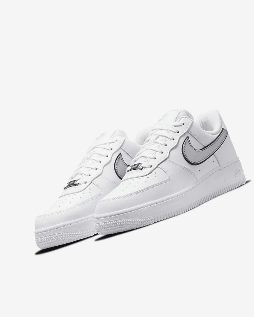 White / Black / Metal Silver Nike Air Force 1 '07 Essential Women's Sneakers | CA_4900