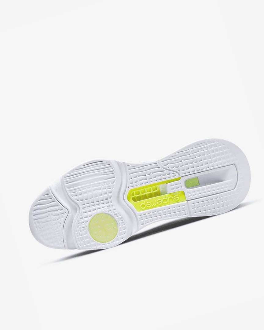 White / Black / Metal Silver Nike Air Zoom SuperRep 3 Men's Training Shoes | CA_5013