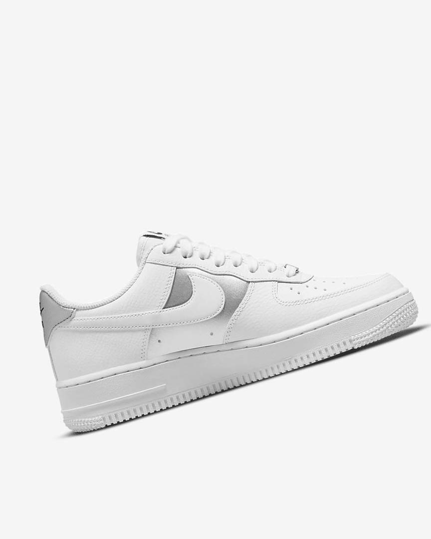 White / Black / Metal Silver / White Nike Air Force 1 '07 Women's Sneakers | CA_2309
